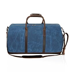 Waxed Canvas Weekender Duffle Bag, Vintage Style
