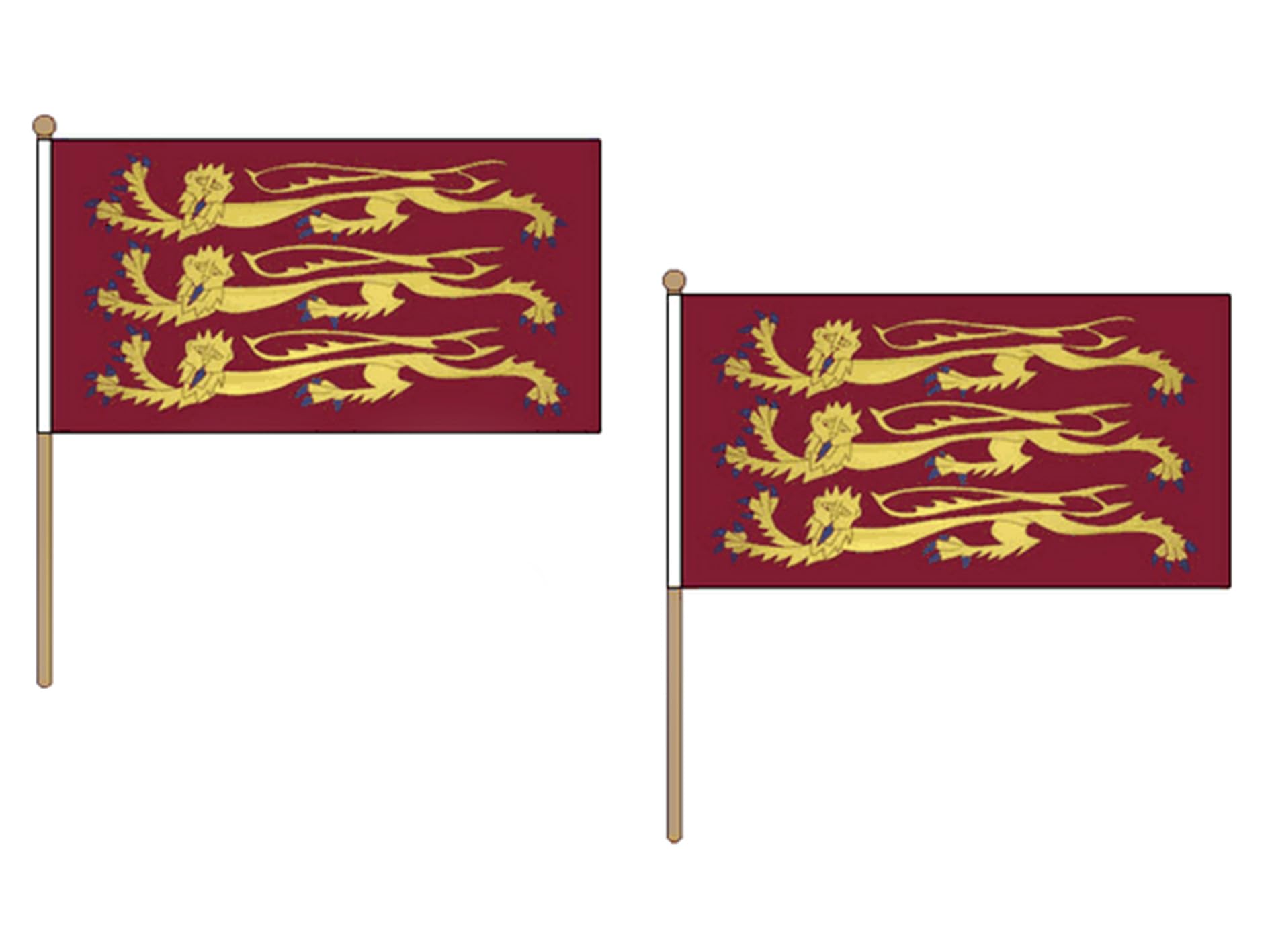 AZ FLAG Richard The Lionheart Flag 12'' x 18'' wood stick - Richard I of England flags 30 x 45 cm - Banner 12x18 in with pole