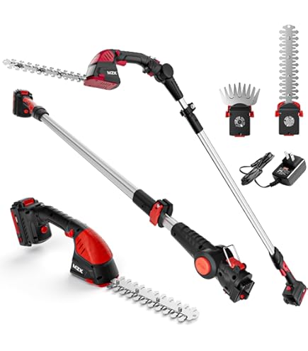 Amazon.com : MZK 2-in-1 20V Pole Mini Hedge Trimmer & Grass Shear