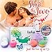 Bath Bombs Gift Set, Mother’s Day Gifts 18 Family Spa Vegan Lush Fizzies with Natural Essential Oils,3 Flower Pental Bags,Moisturize Dry Skin,Add to Bubble Bath,Basket,Bath Beads,Bath Pearls & Flakes