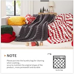 L'AGRATY Chunky Knit Throw: 60''x80'' Chenille