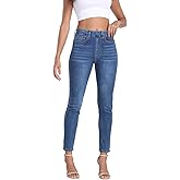 HAPPIERE Skinny Jeans for Women High Waist Stretchy Cropped Pants Denim Jeggings with Pockets