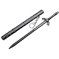 FFYGYZ Chinese Ancient JIAN Sword Keychain Key Ring Chains Chinese Style Weapon Metal Model Key Chain Sword Shaped Letter Parcel Opener Gift Action Figure Arts Free Sword Stand(Black&Gray)