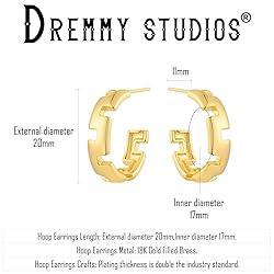 Dremmy Studios Gold Open Hoops Earrings 14K Gold