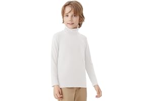 QBK Boys Turtleneck Long Sleeve Thermal Turtle Neck Sweater for Kids 4T-16 Years Soft Warm Under Shirts