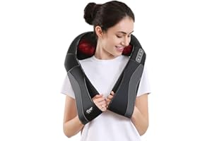 CAREBODA Back Neck Shoulder Massager with Heat, Shiatsu Electric Deep Tissue 3D Kneading Massagers for Relief on Waist, Leg, Calf, Foot Full Body Muscles, Gift for Men Women Mom Dad