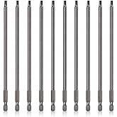 VESTTIO Square Head SQ2 Screwdriver Bit Set, 10-Piece, 1/4" Hex, 6-Inch | SQ2, S2 alloy steel, 1/4 inch hex shank, magnetic tips, long reach, Robertson drive, rust-resistant