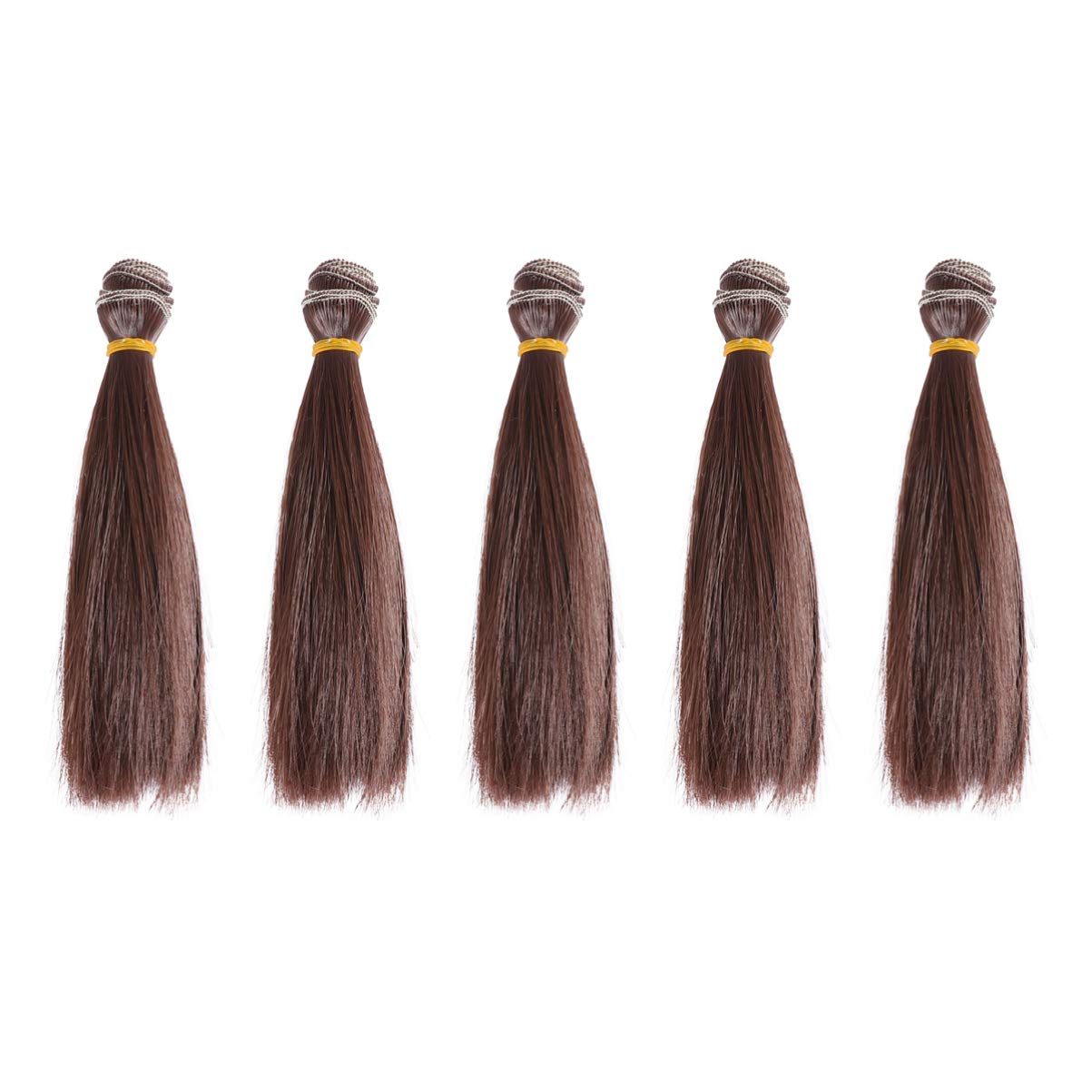 Milisten 5pcs DIY Doll Wig Set - Straight Hair, Light Black, 15x3x2cm, Suitable for DIY Doll Making, Ages 3+