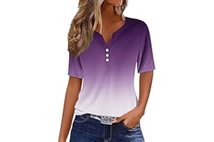 FLOLEO Womens Summer Tops Eyelet Cold Shoulder Shirt Button Down Henley Shirts Vacation Trendy Vneck Blouse Boho Comfy Shirts