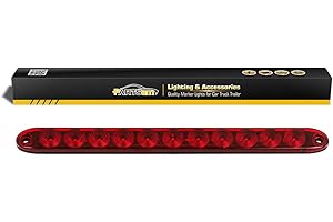 Partsam 15" Red Hi Mount Center ID Bar 11 LED Stop Turn Tail Light Trailer Truck 4 Wires