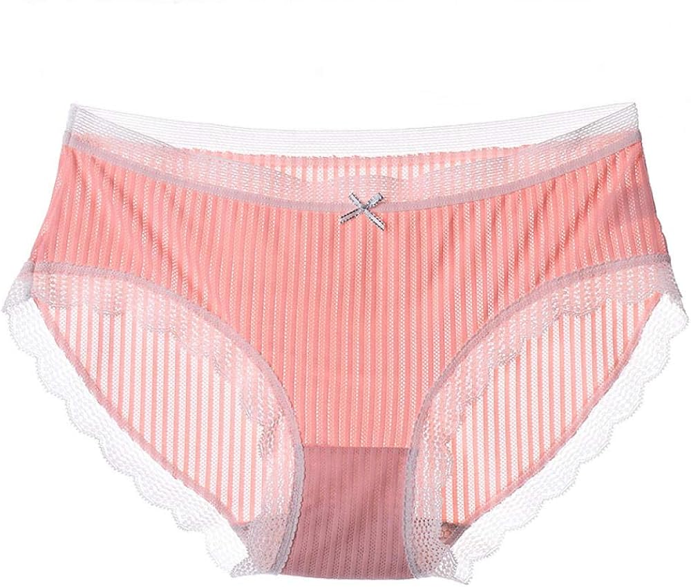 2020 Sommer EIS Seide transparente Unterwäsche Damen Spitze niedrige Taille Baumwolle Slips-pink ...