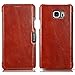 Note 5 Case,PERSTAR [Vintage Classic Series] [Genuine Leather] Flip Cover Folio Case, [1 Card Slot] with Magnetic Closure for Samsung Galaxy Note 5 (Vintage Brown)