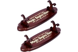 EnchantZone Wood Wand Stand Display - Magic Wand Holders with Foil Stamped Quotes - for Wizard Collection & Decoration, 5.4" L × 1.9" W × 1.4" H, 2-Pack, Cherry