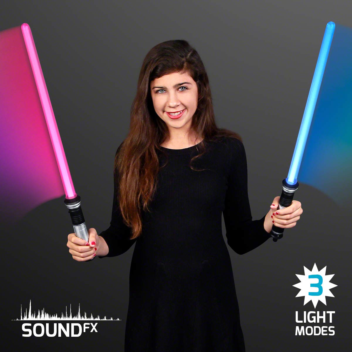 FlashingBlinkyLights Deluxe Double Sided Light Up Saber with Color Change Lights & Sound Effects
