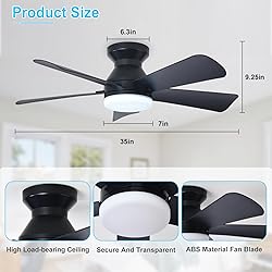 Depuley Modern Ceiling Fan with Light: 35-Inch