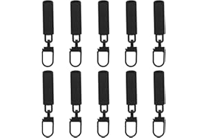 SUPVOX Detachable Black Zipper Pull Tabs Replacement for Jackets Backpacks Luggage Coats 10pcs Professional