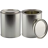 Cornucopia Brands Empty Quart Paint Cans with Lids (Pack of 2) Unlined Metal Paint Cans Value Pack