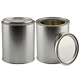 Empty Quart Paint Cans with Lids (2 Pack); Unlined