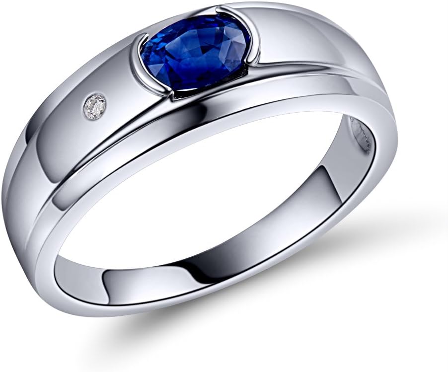 Natural 0.60Ct Sapphire with natural South Africa Diamond 18K Rose Gold Engagement Ring