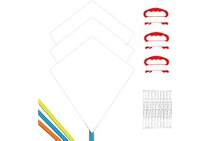 HONBO DIY Kite for Kids, Beginners Kite for Children, Wonderful Eddy Kite for 3 Years up, with 2x300cm Long Tails, Kite Handle, 60m String and Swivel incloud