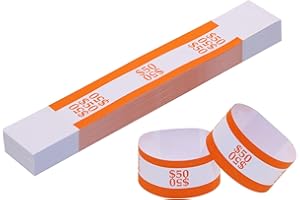 ONLYKXY 150pcs Self Sealing Cash Currency Straps Money Paper Bands Bill Wrappers Tape for Bank Supermarket Currency Organize Cash Dollar Wraps Organizer ($50)