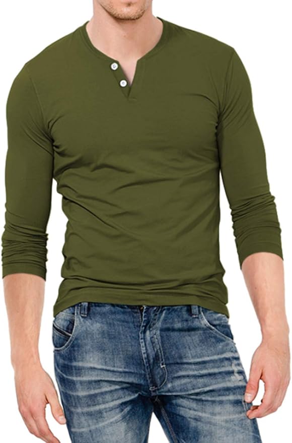 mens slim fit short sleeve henley