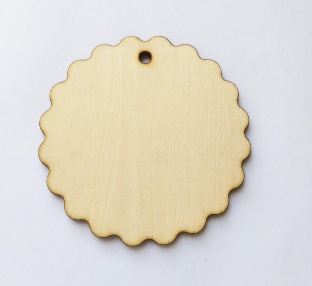 20PCS of Natural Unfinished Circle Wood Disk Cutouts Round