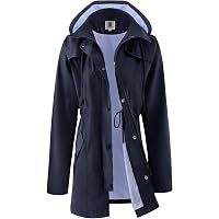Cocila Veste Imperméable Femme - Manteau Léger Coupe-Vent Ajustable Printemps Automne - Veste Noire Polyvalente Grande Taille