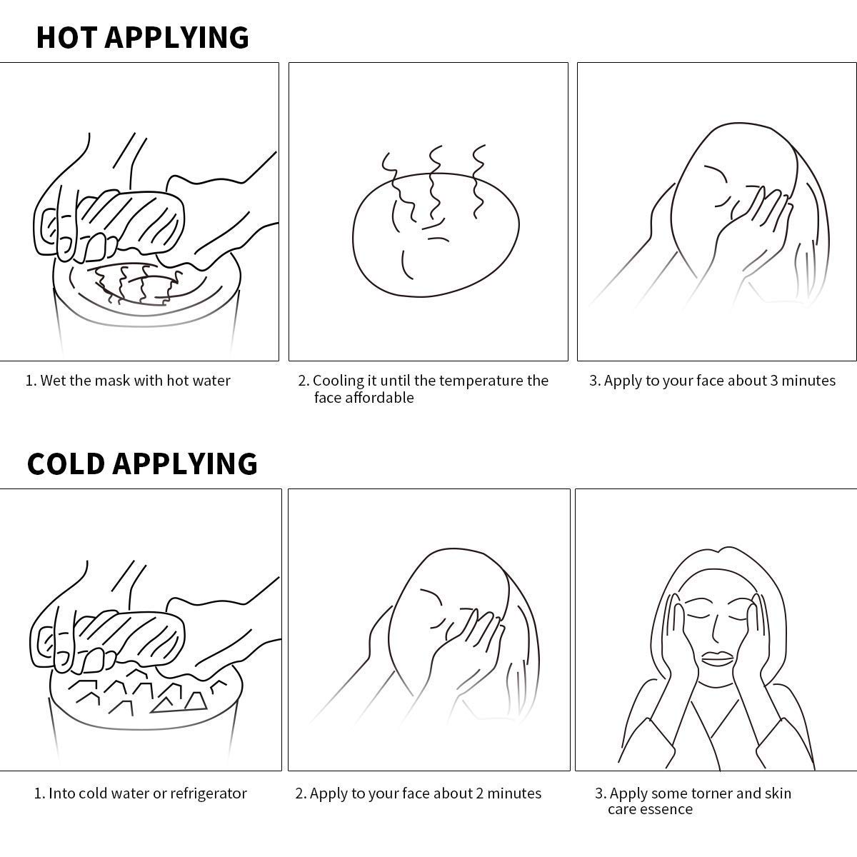 Face Towel Mask Reusable Face Steamer Towel Hot and Cold Compress Moisturizing Anti Anging Skin Rejuvenation Facial Skin Care Mask