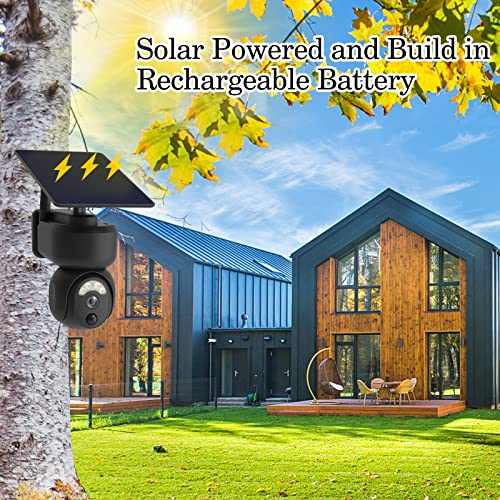 FUVISION Solar Security Camera Outdoor, Wireless WiFi Pan 360° View PTZ