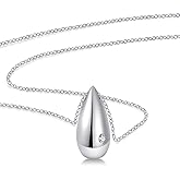 ACJFA 925 Sterling Silver Cremation Jewelry for Ashes Teardrop Keepsake Urn Pendant Necklace Memorial Jewelry for Women Gift