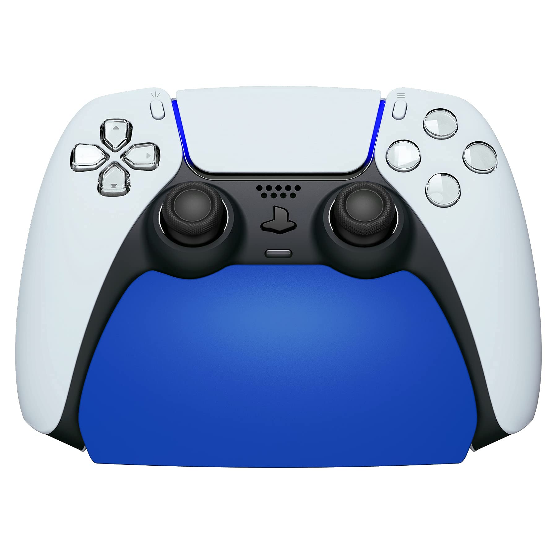 PlayVital PS5 Compatible Controller Stand, Rubber Pad Included, Stand Compatible with PlayStation 5 Controllers [Blue]