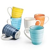 Sweese 16oz Coffee Mugs Set of 6, Porcelain Tea