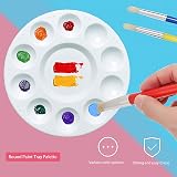 JCF 3 PCS Round Paint Tray Palette 6.7in with 10 Wells 1 Central Reservoir view 5