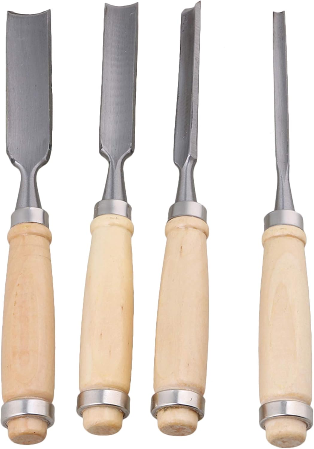 Yibuy 4Pcs x Carpenter Carving Firmer Gouge Woodworking Wood Chisel Set Hand Tool, 24 cm x 1/4" to 1" - Image 4