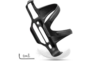 TPard Side Load Carbon Fiber Bike Water Bottle Cage Holder Ultra-Light Bicycle Drink Water Bottle Cages for MTB Mountain Road Bike Cycling, Left-Opening 1 Pack