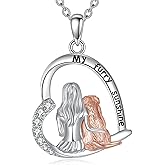 VONALA Dog Pendant Necklace for Women – 925 Sterling Silver Engraved “My Furry Sunshine” Pet Memorial Jewelry, Dainty Dog Charm Necklace