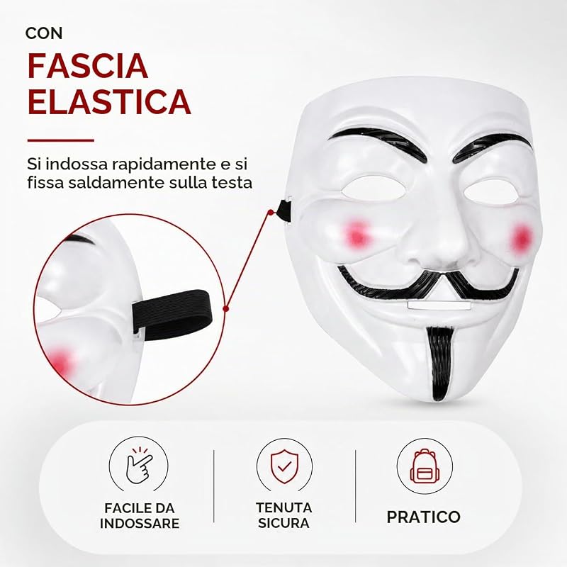 Maschera da vendetta come accessorio per costumi da donna e da uomo, da bambino e da adulto, in occasione di carnevale anonimo e in maschera — foto 5 di 8