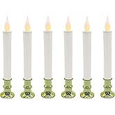Brite Star Battery Operated 9-inch LED Candles - 6 Count Flickering Flameless Candles with Timer - Perfect for Home Décor, White