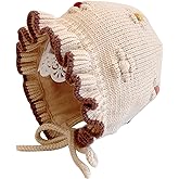 HOOLCHEAN Baby Girls Bonnet Double Layer Soft Knitted Hat for Autumn Winter 6-24 Months