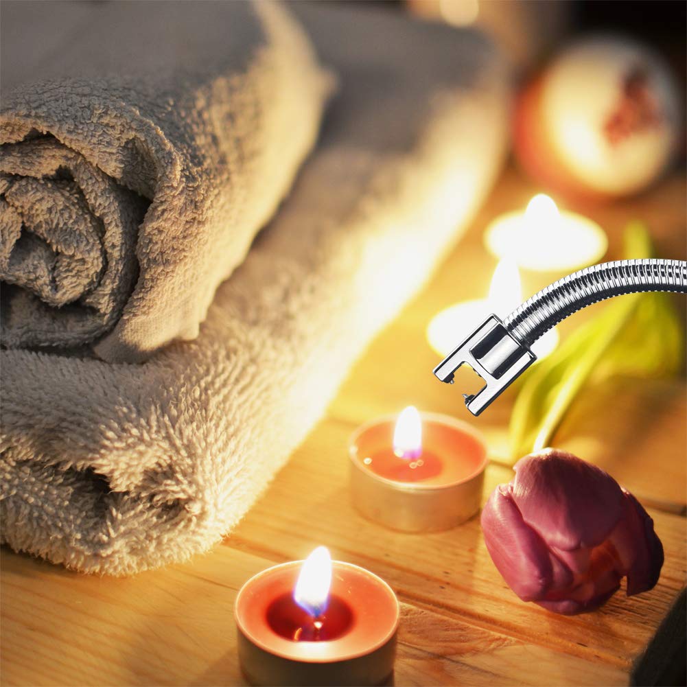 Candle Lighter, VEKSUN USB Rechargeable Lighter,Electric Arc Lighter Long Flexible Flameless for Candles,Camping,Grill,Stove,BBQ（Blue）