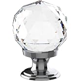 Alzassbg 1.2" Clear Crystal Cabinet Knobs 10 Pack, AL1002 | 1.2 Inch(30mm) Diameter, Round Diamond Design, Decorative Hardware Pulls, for Cabinets and Drawers