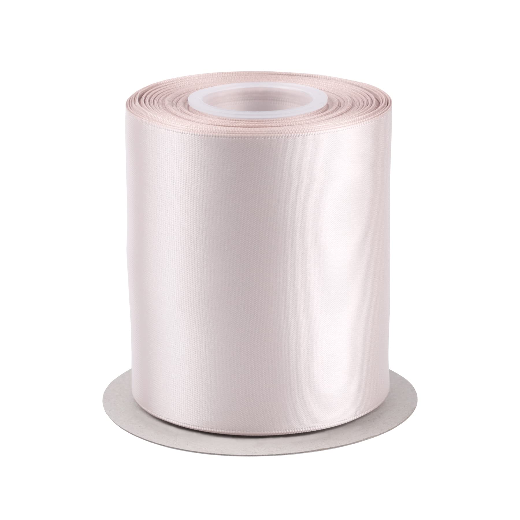 Fondersy 100mm X 22M Double Faced Satin Ribbon Vanilla Polyester Ribbon for Gift Wrapping Wedding Decoration Floral Arrangement Crafts