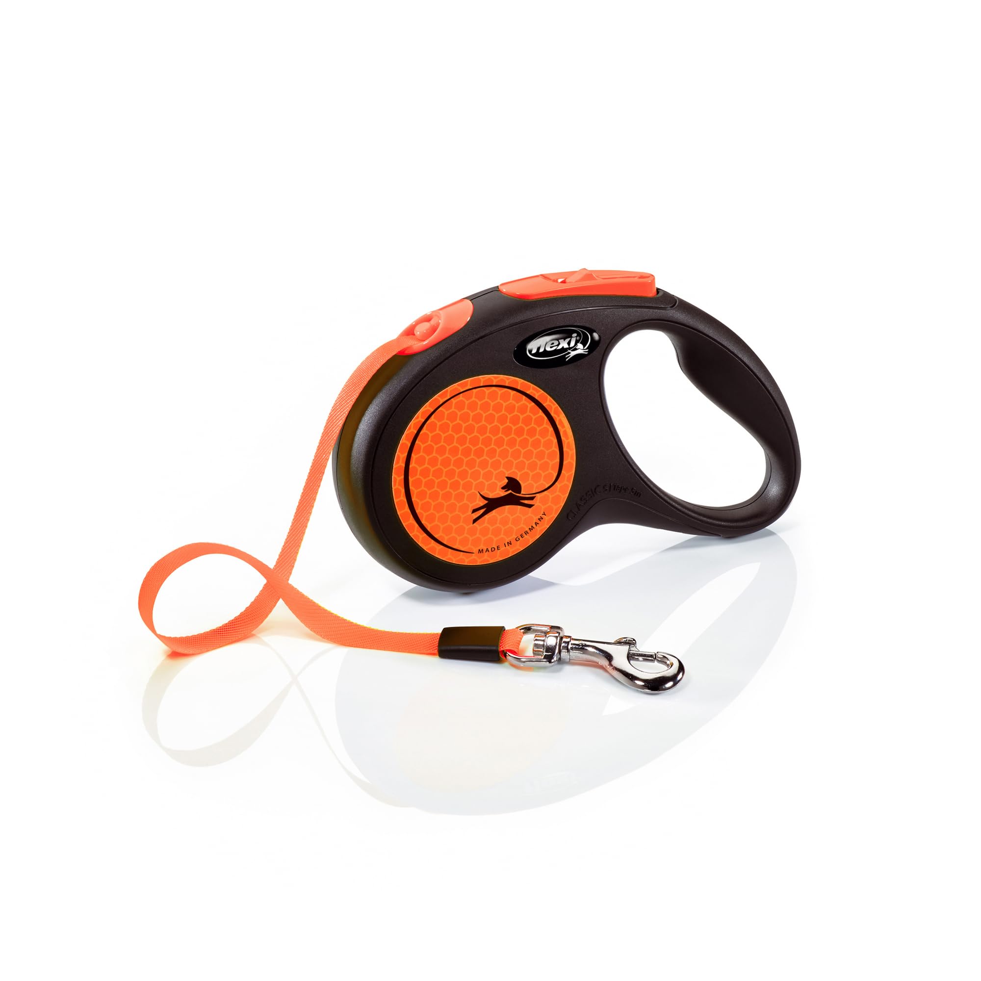 Flexi - CL11T5-251 -s Neoor - Leave for dog - Board of Cat - New Neon S Tape 5 m, Black/Neon Orange