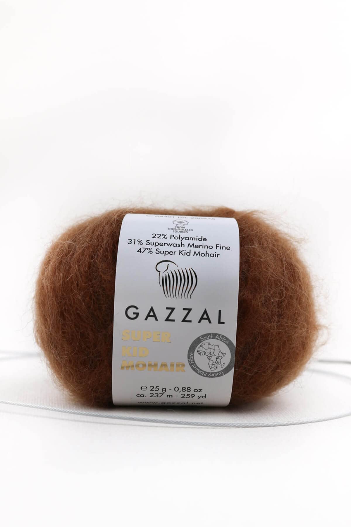 Gazzal 3 Piece Pack Super Kid Mohair 25 Gr 78% Wool-22% Pa Blended Natural Hand Knitting Yarn, Taka Yarn (64401)