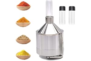 Xiaozuoyue Aluminum Manual Powder Grinder with Glass Vials - Superfine Spice Mill for Coffee, Pepper Grinder Set，Herbs & More