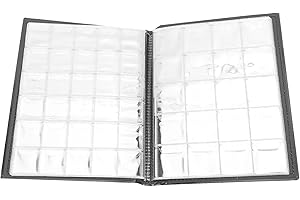 250 Pockets 10 Pages co in Collection Book, Black Brown Red c OIN Album with PU Material for Collecting c oins Tokens Medals 