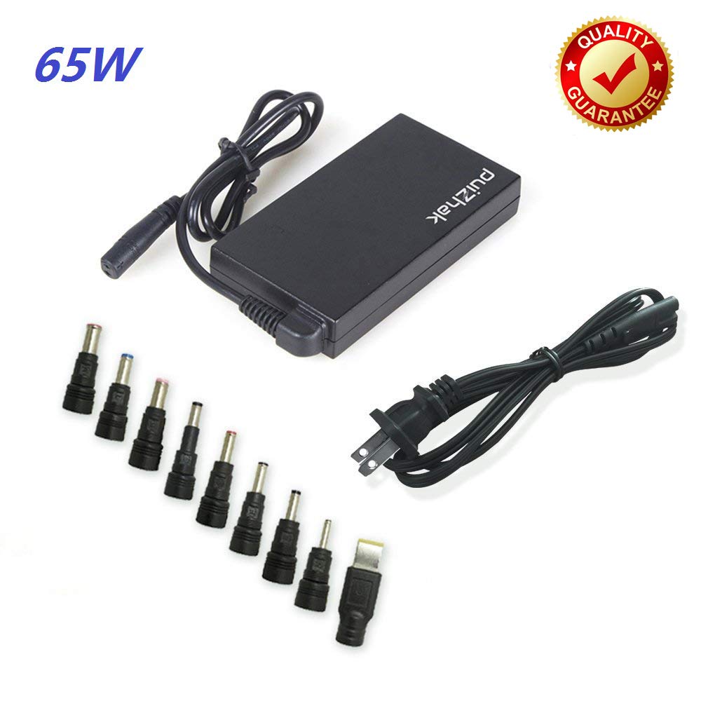 Amazon.com: PuiZhak Universal Slim 65W Laptop Adapter Charger with  Detachable Power Cord Supply Connector Tips Compatible for The Most HP,  Dell, Toshiba, ...