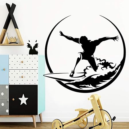Yaoxingfu Classique Surf Mur De Vinyle Art Autocollant Decor