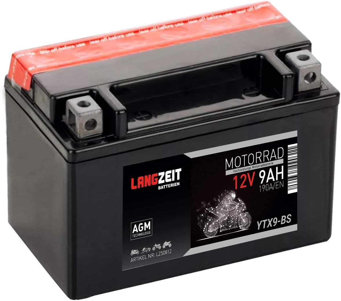 Roller Batterie Kaufen In Der Nähe Langzeit AGM Roller Batterie 9AH 190A/EN 12V YTX9-BS Motorrad Quad
